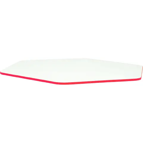 Top Esagonale cm. 144,5x128 Bianco C/Bordo Rosso
