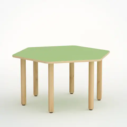 TABLE HEXAGONAL SHAPE H 55 CM - SIZE 3 - GREEN
