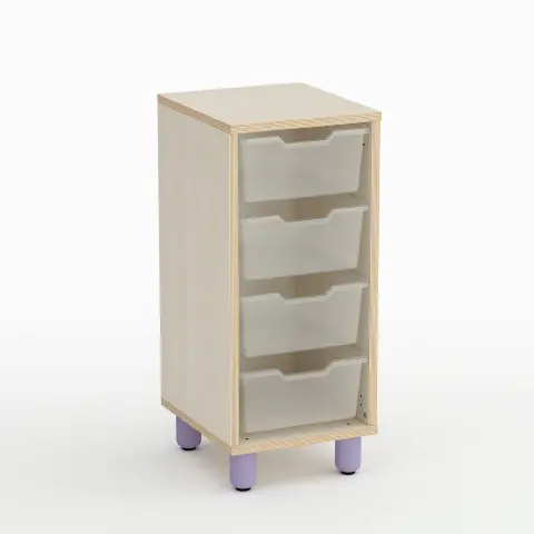 Mobile Scuola Infanzia Onda 4 Cassetti Grandi - Conforme CAM