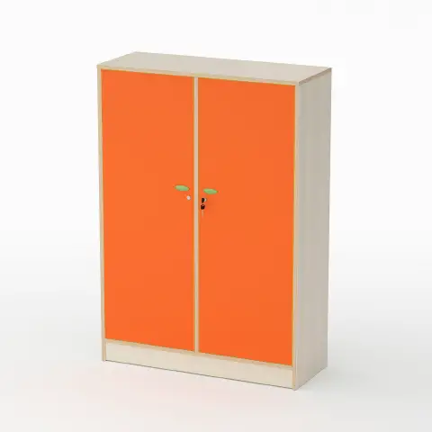 Childhood School Cabinet Shape with Doors Height 150 cm. Orange - CAM Compliant