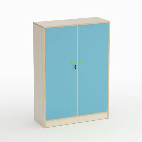 Mobile Scuola Infanzia Forma con Ante e Appendiabiti Blu Orizzonte - Conforme CAM
