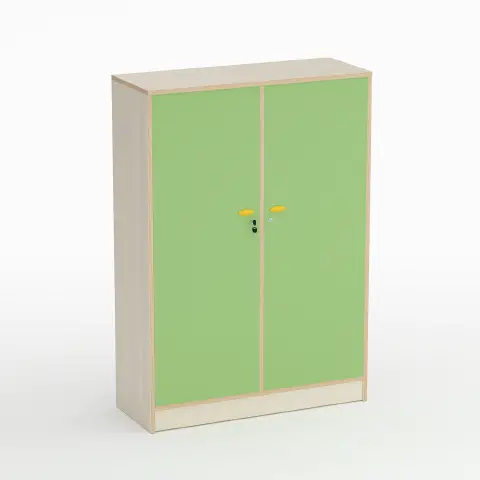 Forma Nursery School Cabinet with Doors and Coat Rack Green - CAM Compliant