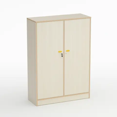 Forma Nursery School Cabinet with Doors and Coat Rack Maple - CAM Compliant