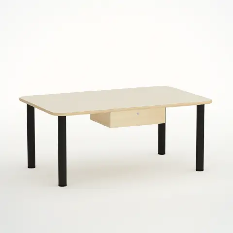 Wisteria Top Kindergarten Chair with Drawer and Black Legs