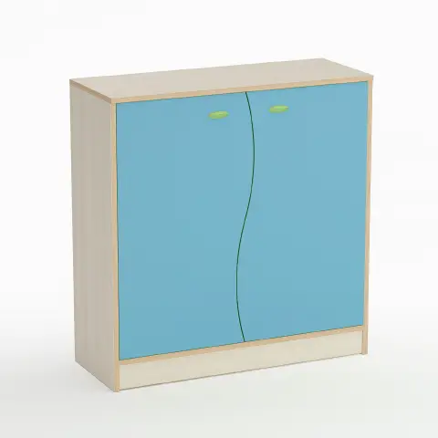 Shape Nursery School Cabinet with Wave Doors Blue Horizon - CAM Compliant