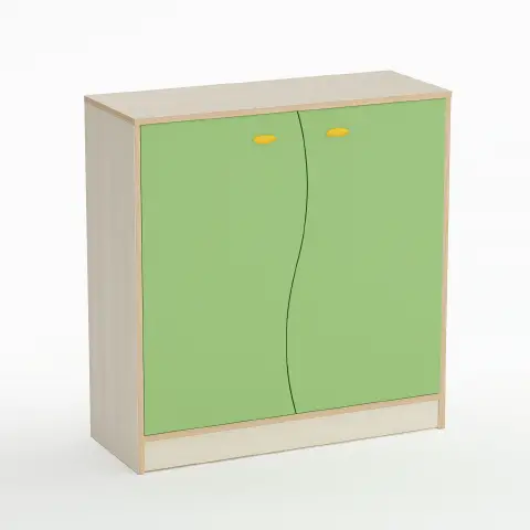 Forma Nursery School Cabinet with Green Wave Doors - CAM Compliant