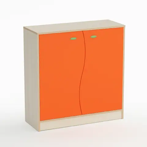 Forma Nursery School Cabinet with Wave Doors Orange - CAM Compliant