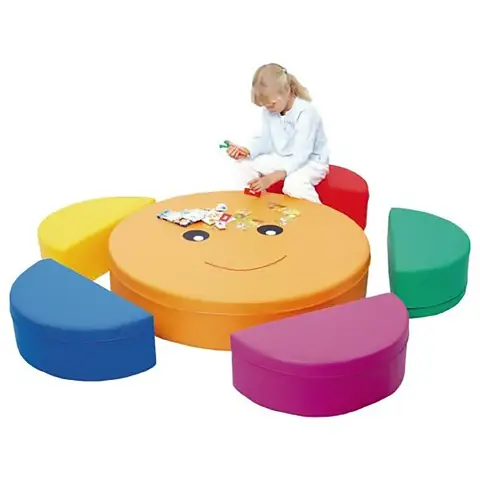 Pouff Fiore Morbido per Bambini Nido e Infanzia Kit 6 Elementi