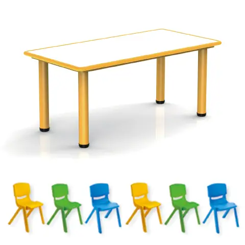 Children's Table and Chairs Preschool and Primary School, Child Kit Yellow - CAM Compliant