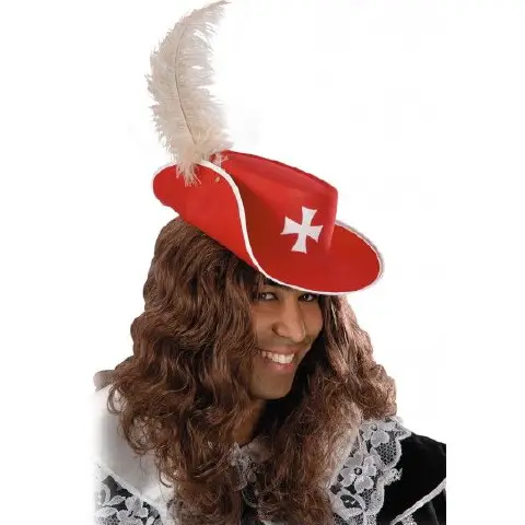 D'Artagnan Hat in Red Bifloccato