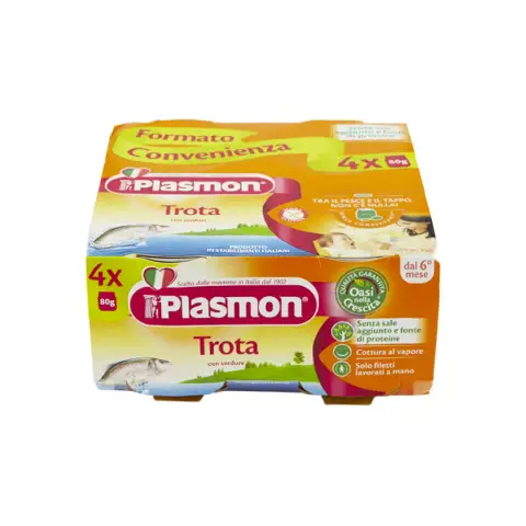 Omogeneizzato Pesce 4x80 gr. Trota con Verdure