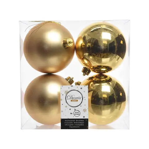 Box 4 Spheres Diameter 10 cm. Light Gold