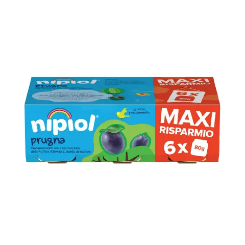 Homogenized Fruit Nipiol gr. 80x6 Plum