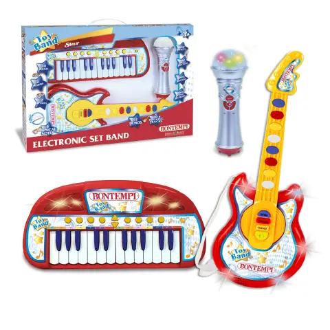 Electronic Band Set Keyboard Guitar and Microphone