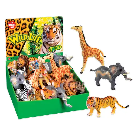 Jungle Animals 24/32 cm. Soft material 6 pcs - 6 pcs package