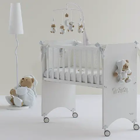 PUCCIO BLUE CO-SLEEPING BED WITH MATTRESS