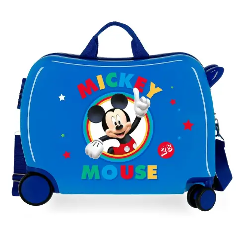 Mickey Circle Blue Travel Trolley Rideable Abs 4 Wheels