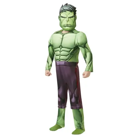 Costume Hulk Deluxe con muscoli per Bambini - Taglia L - 7/8 anni
