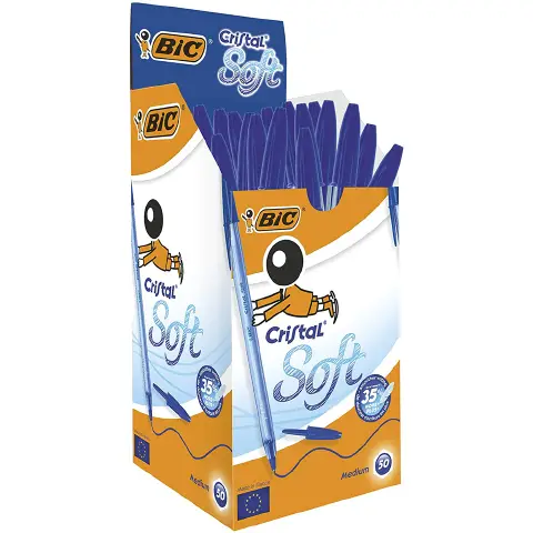 Bic Cristal Soft Blue pen - 50 pcs pack