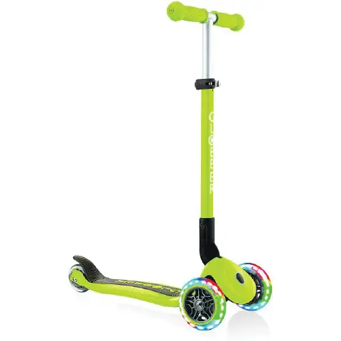 GLOBBER PRIMO FOLDABLE CHILD SCOOTER WITH LIGHTS GREEN COLOR