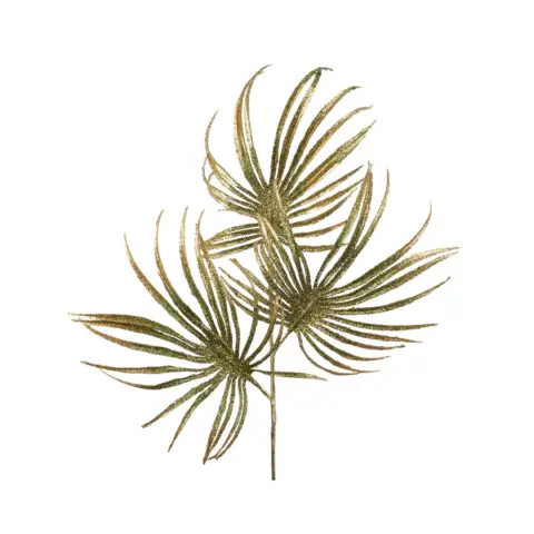 Leaf with Glitter Spray Effect Green/Gold 23x67 cm