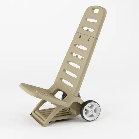 Spiaggina Trolly Comfort Beige con Ruote 2 in 1