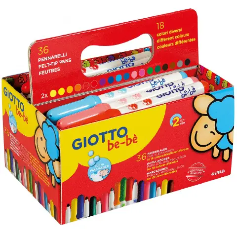 Giotto Bebè Superpennarelli – Schoolpack 36 Pennarelli in 18 Colori