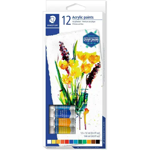 Set 12 Staedtler Acrylic Paint Colors