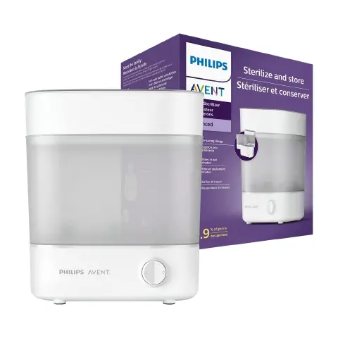 Capacity steam sterilizer, 6 baby bottles, teats and accessories, modular design