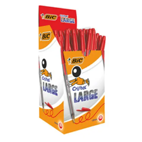 Bic Cristal Large Red pen - 50 pcs pack