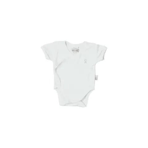 Bamboo Crossed Half Sleeve Bodysuit 0 Months White