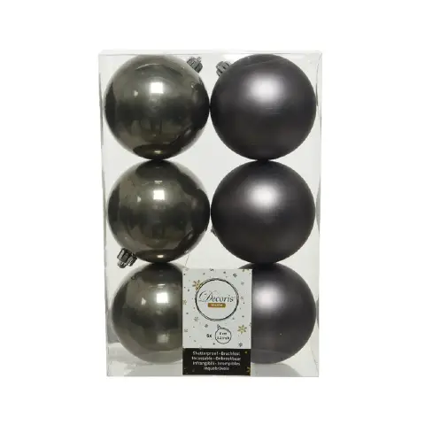 Box 6 Spheres Diameter 8 cm. Warm Grey
