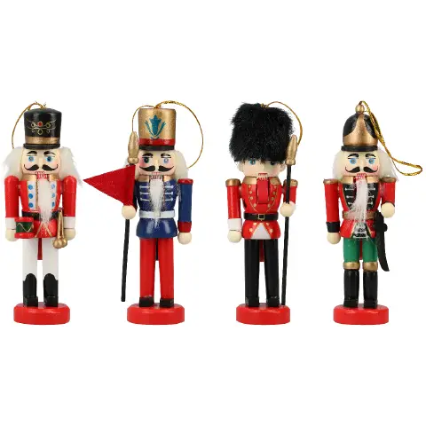 Set 4 Personaggi Appendibili Schiaccianoci in Legno