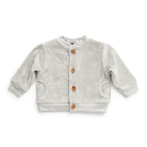 Bamboom Ice Gray Velvet Cardigan 18 Months