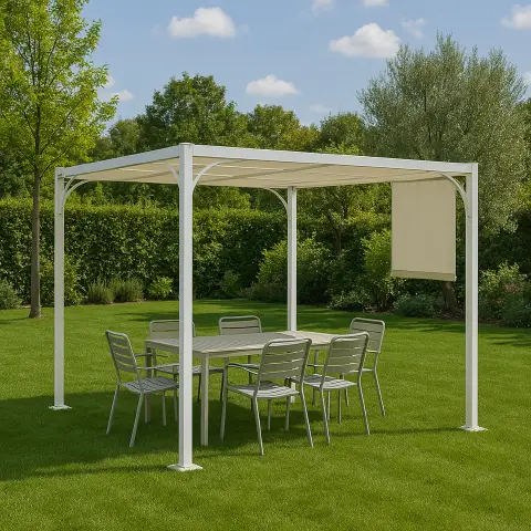 Gazebo Slide 3x3 White Turtledove H225