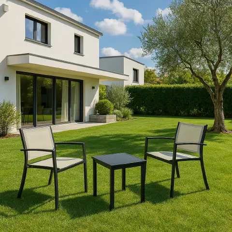 Auri Anthracite Living Room Set 3 Pieces