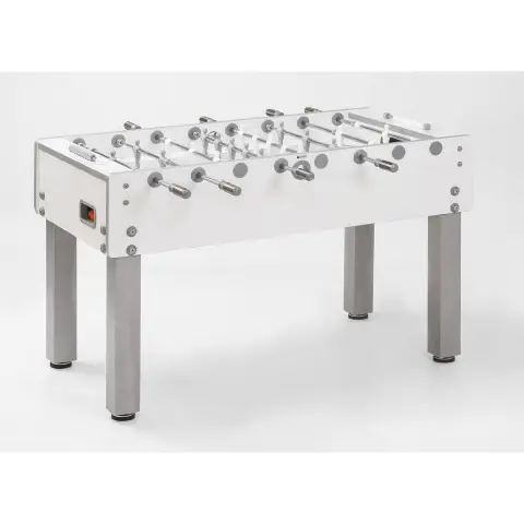 Foosball Table Football G-500 Pure White with Revolving Rods