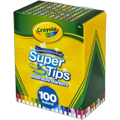 Crayola 100 Pcs Washable Supertips Markers
