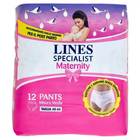 LINES Specialist Pants Maternity, Taglia M (70-100 cm) - Mutande Assorbenti Post Parto