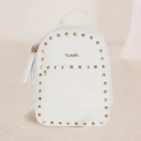 Zaino Colette Borchiato Bianco in Ecopelle