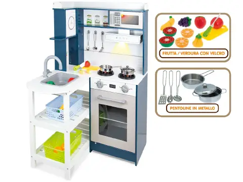Wooden Corner Kitchen with Accessories, H.100cm
