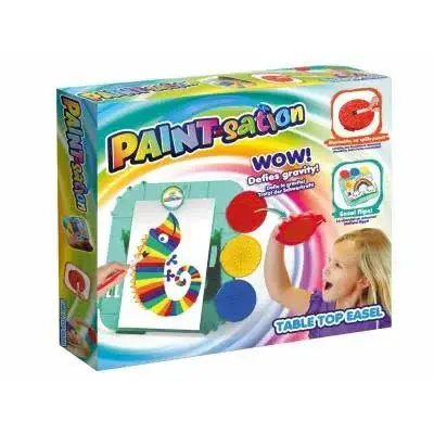 Paint-Station Table Top Easel, washable temperas with table easel