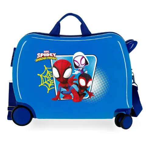 Spidey Team Up Rideable Abs 4-Wheel Travel Trolley Blue