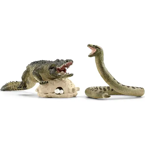 SCHLEICH ANACONDA AND SWAMP CROCODILE