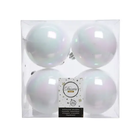 Box 4 Spheres Diameter 10cm. White/Iris
