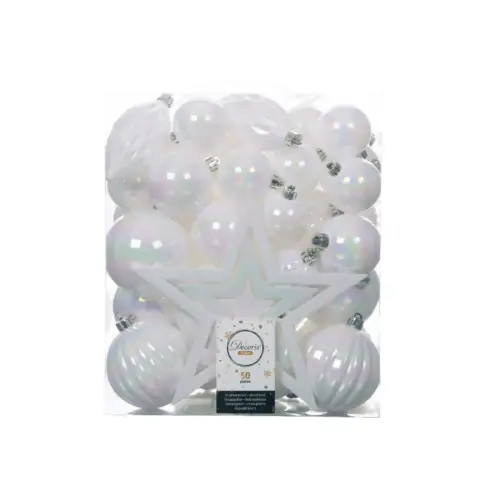 Box 50 Sfere Diametro 8 cm. White/Iris