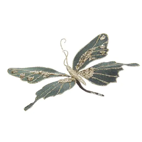 Emerald Green Butterfly Aeneas Clip D20