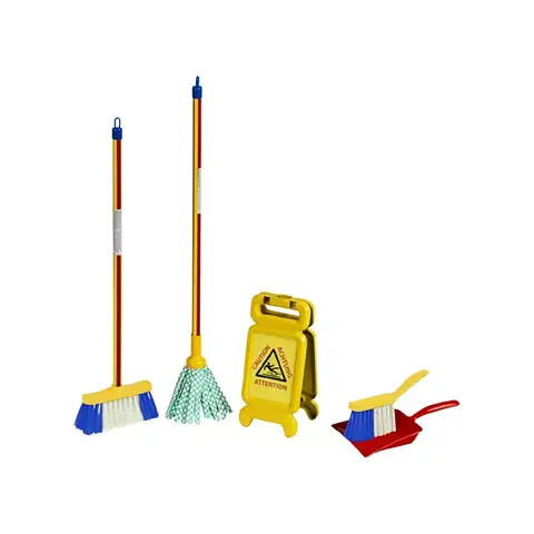 Set Mocio Giocattolo con Cartello Pericolo Scivolamento