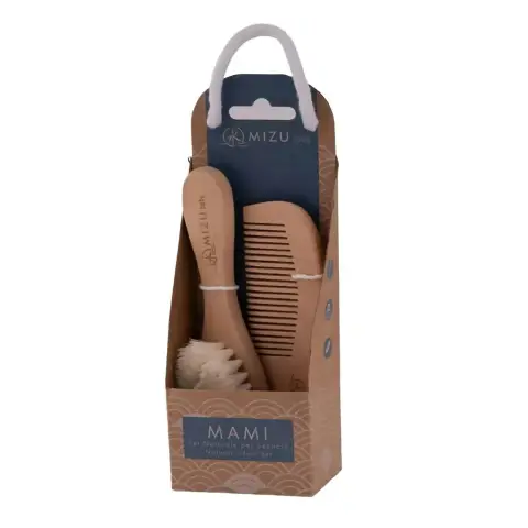Mizu Baby Set Spazzola e Pettine in Bamboo Mami