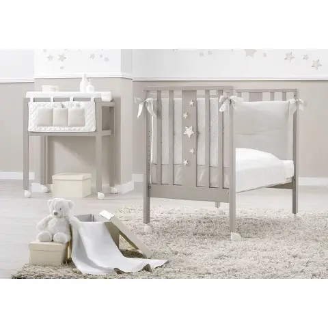 STELLINE MINI LETTINO TORTORA ERBESI CON RIVESTIMENTO E APPLICAZIONE BIANCO TORTORA